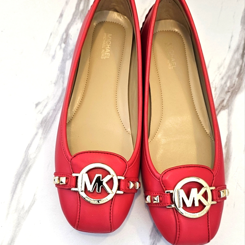 Michael Kors Fulton Red Studded Moccasin - NWT